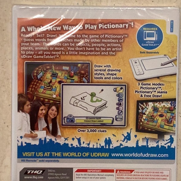 Pictionary Udraw Nintendo Wii Game New Factory Sealed U Draw - Picture 3 of 10